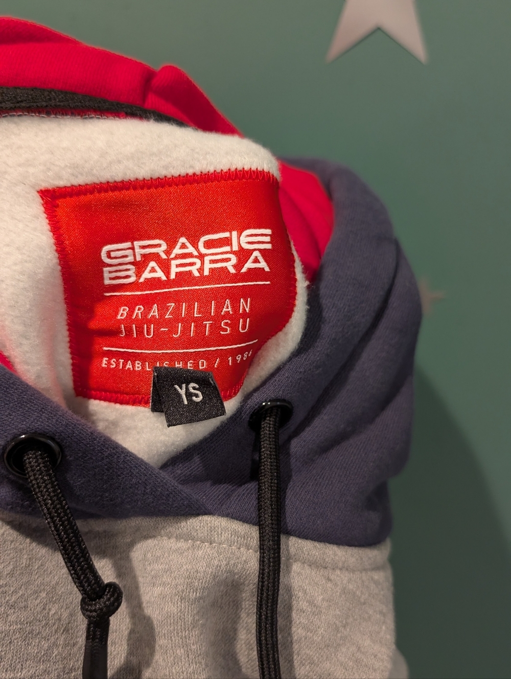Gracie Barra Jiu-Jitsu - Colorblock Youth Hoodie - Grey/Black - Picture 5 of 7